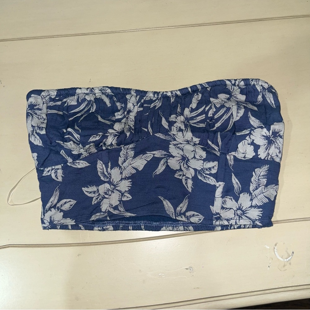 American Eagle Outfitters Navy Blue Strapless Top